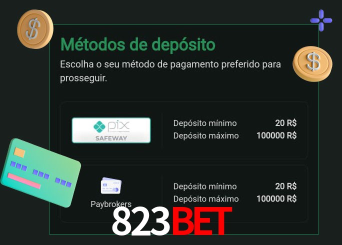 O cassino 823Bet oferece uma grande variedade de métodos de pagamento